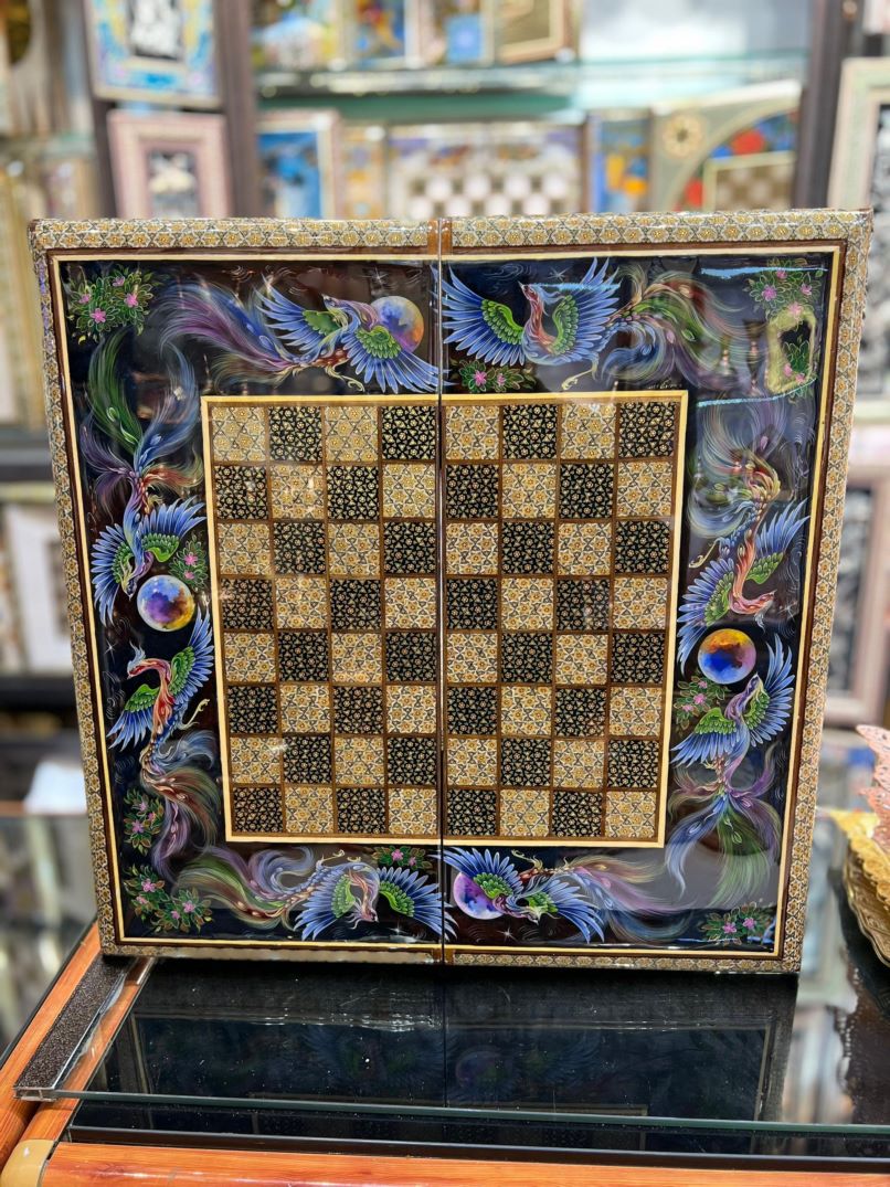 شطرنج تخته نرد خاتم کاری Khatamkari 